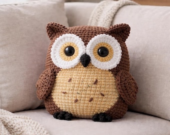 Patrón de búho amigurumi en PDF / Lindo búho de peluche / Patrón de crochet fácil para principiantes / Animal amigurumi / Regalo de decoración para guardería