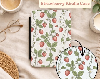 Custodia per Kindle anti-Trump con fragola, messaggio nascosto di speranza e resistenza, regalo per lei, custodia per Kindle in stile cottagecore