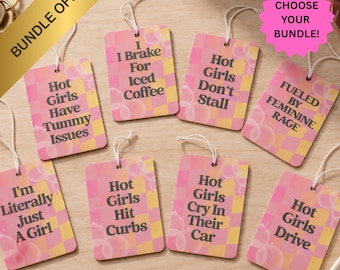 Divertente deodorante per auto Y2K, regalo per neo-autista, accessori per auto a scacchi rosa, decorazione carina per auto, regalo da principessa per la conducente