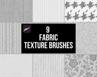 Set de 9 pinceles para texturas de tela | Pinceles navideños para Procreate | Acogedor e invernal | Lote para Procreate | Sellos para Procreate