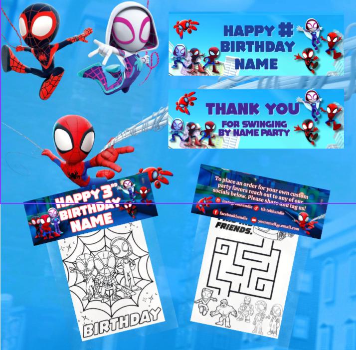 24 Blatt Spidey & Friends-Aufkleber Für Kinder