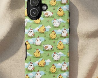 Custodia per telefono con motivo a pulcino kawaii / Design di fattoria di polli