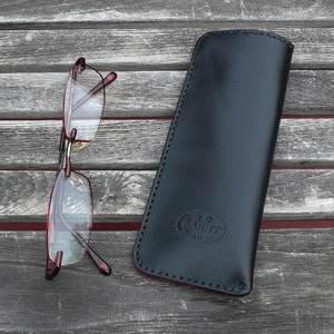 Leather Reading Glasses Case, leather case for readers, eyeglasses case, leather eyeglasses case, garny, reader leather sleeve case, Rx case