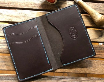 Mens Wallet, minimalist leather wallet, simple wallet, handmade wallet, leather wallet, dark brown leather wallet, garny No 5