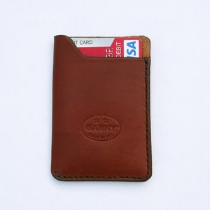 Leather Card Case, minimalist leather wallet, men&#39;s wallet, simple wallet,  chestnut brown leather, garny No.10