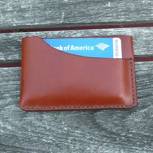 Leather Card Case, minimalist leather wallet, men's wallet, simple wallet, thin wallet, chestnut brown, garny No.3 image 2