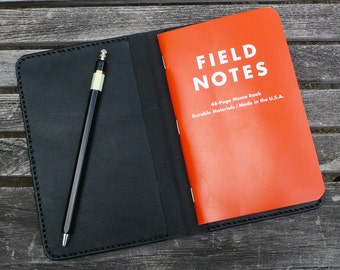 Leather Field Notes Cover Black, field notes wallet, field notes, field notes leather, journal cover, notebook cover, leather journal, garny