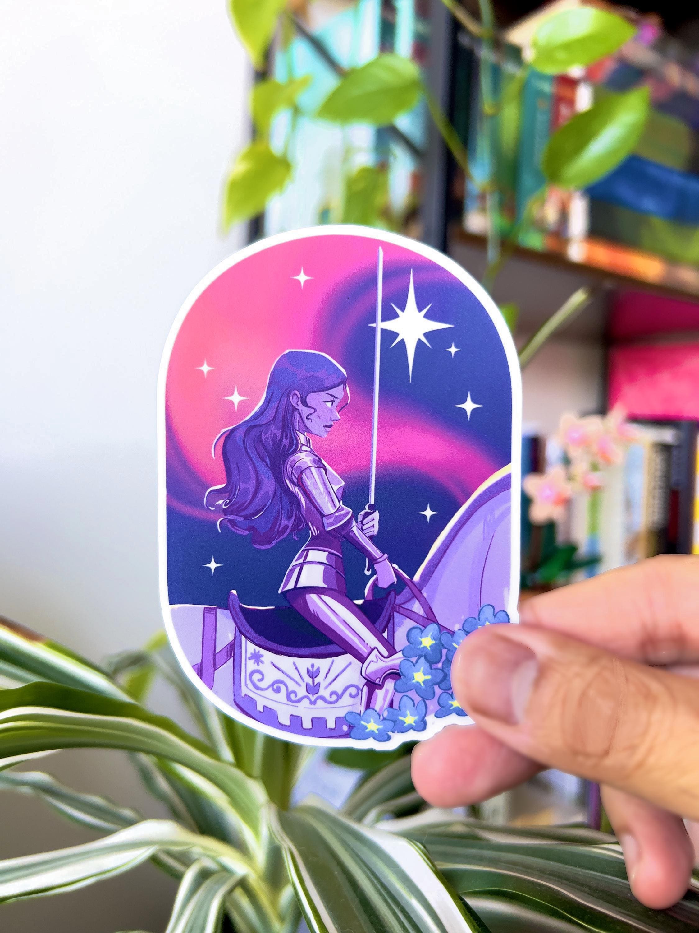 Lady Knight Vinyl Sticker: Fantasy Warrior Princess Art, Matte Die Cut ...