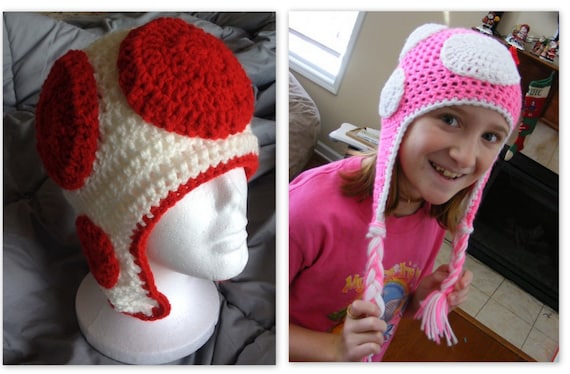 Toad and Toadette Couples Hats Any Size 