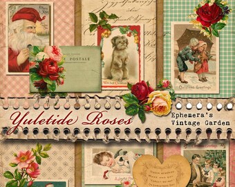 Yuletide Roses - Printable Journal Kit