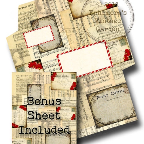 Printable Christmas Envelope With BONUS 8.5 X 11 Sheet - Etsy