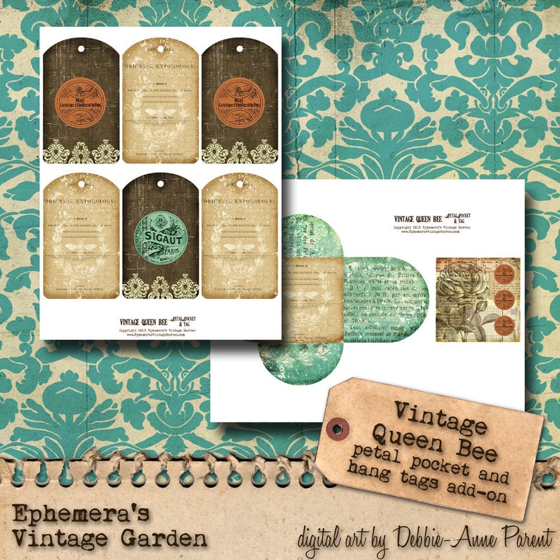 Vintage Queen Bee 5x7 Printable Journal Kit - Etsy