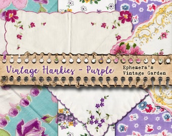 Vintage Hankies #1 - Purple