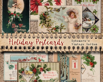 Vintage Holiday Postcards - Christmas And New Year