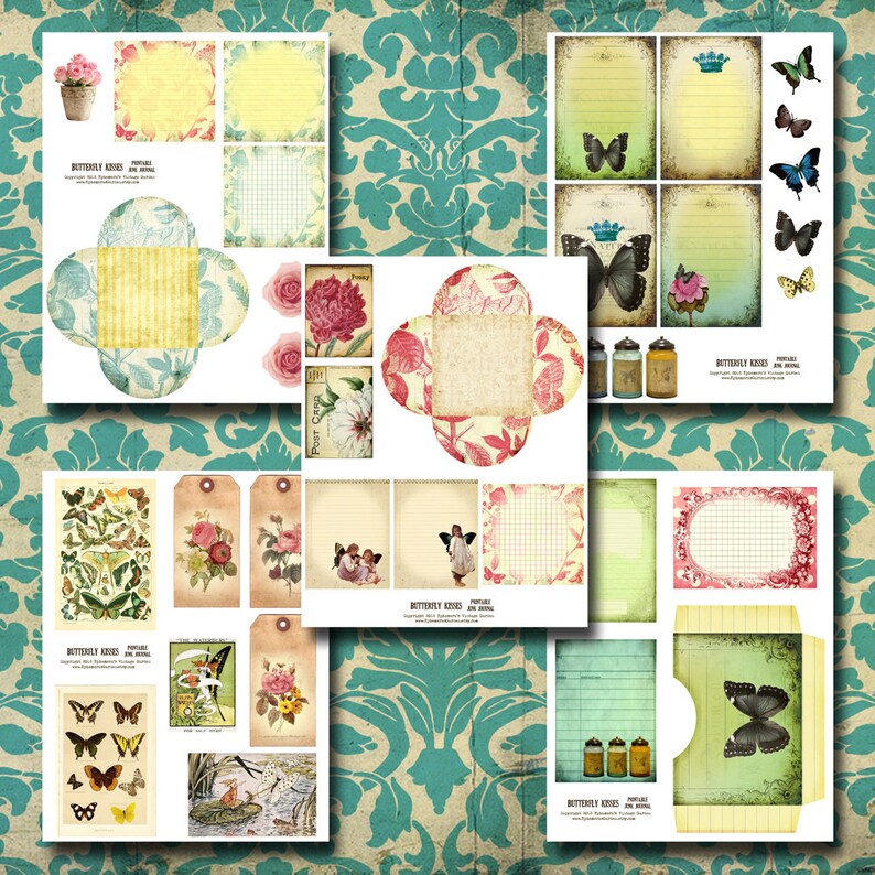 Butterfly Kisses Printable Journal Kit hybrid journal Etsy