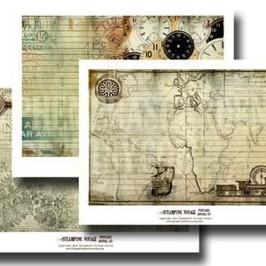 Steampunk Voyage 5x7 printable journal kit image 3