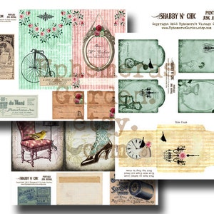 Shabby N Chic Printable Junk Journal Kit image 2