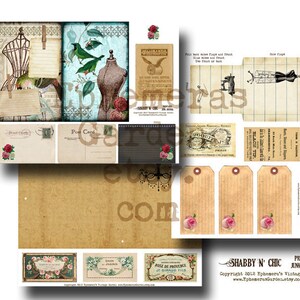 Shabby N Chic Printable Junk Journal Kit image 3