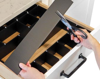 Divisores de cajones: organizador de rejilla ajustable personalizable y recortable.