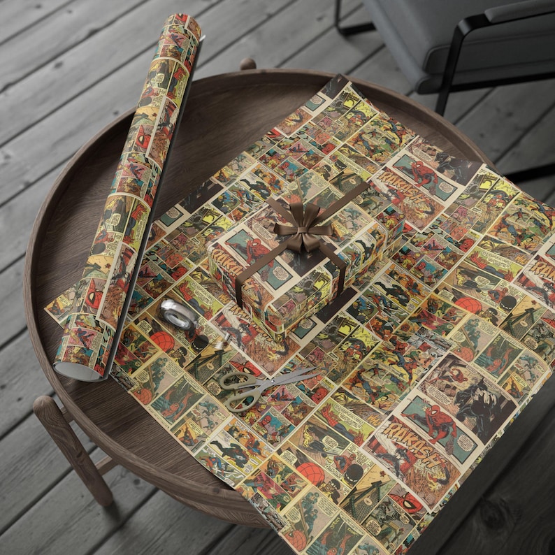Vintage Comic Strip Wrapping Paper | Retro Superhero Gift Wrap image 2