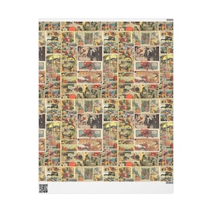 Vintage Comic Strip Wrapping Paper | Retro Superhero Gift Wrap image 4