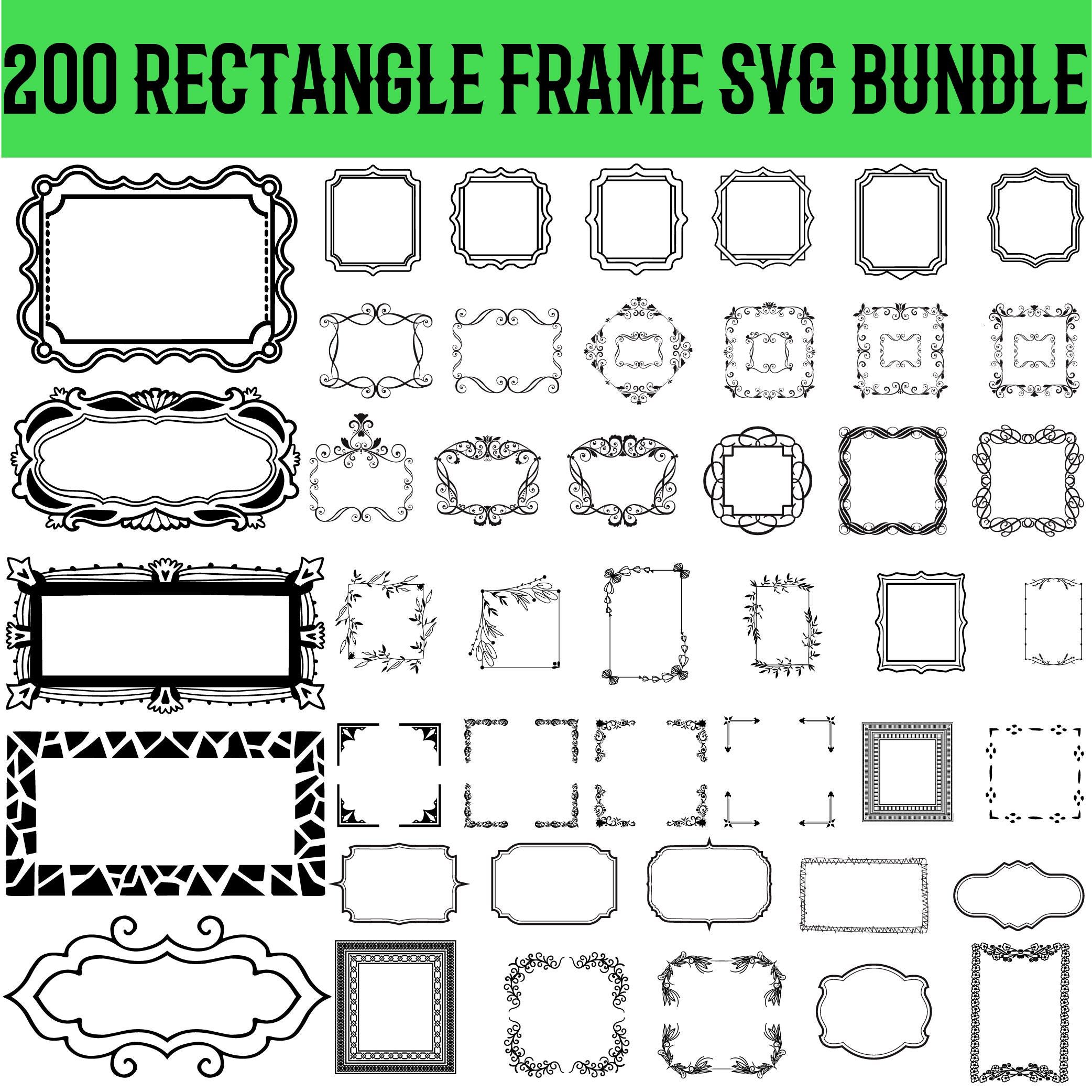 Decorative Frame SVG, Rectangle Frame Svg Png, Floral Border Svg ...