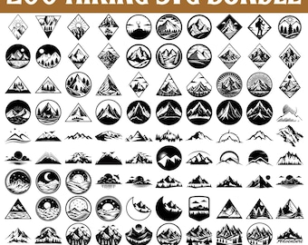 Hiking SVG Bundle: Mountain & Forest Designs (Digital Download)