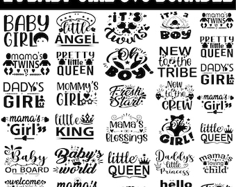 Baby Girl SVG Bundle, Retro Quotes (Digital Download)