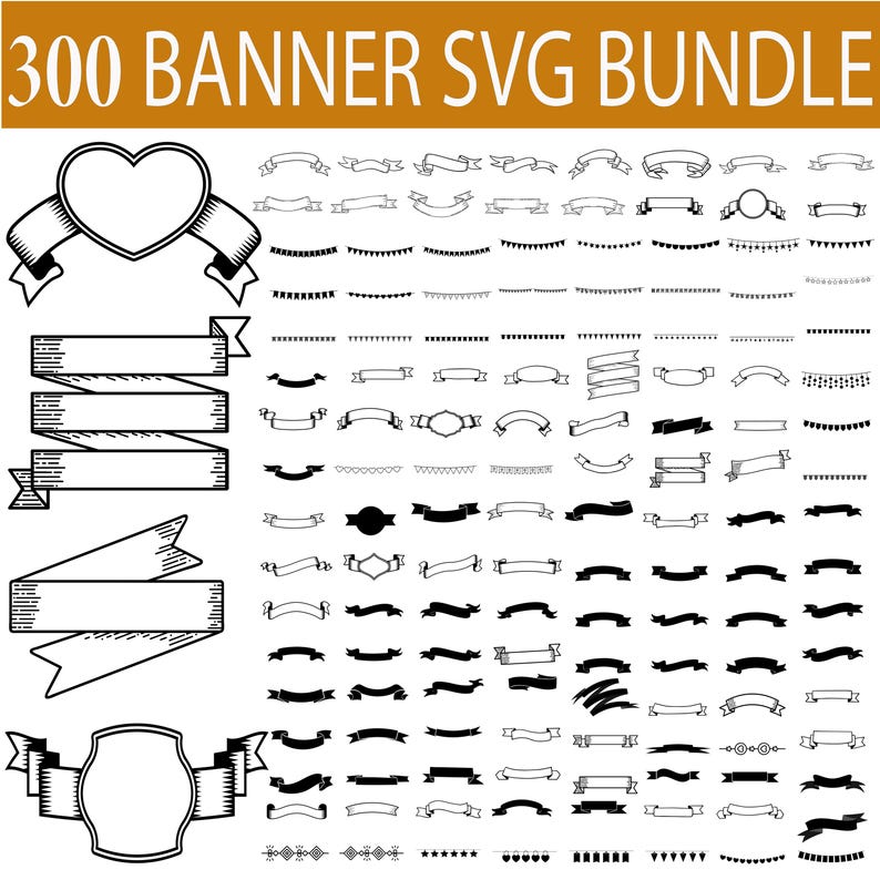 Banner SVG Bundle, Clipart, Cut File for Cricut (digital Download) - Etsy