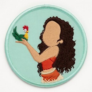 Disney-prinses geborduurde patches, Elsa Ariel Rapunzel Moana Belle Mulan, cadeau kinderkledingtassen afbeelding 5