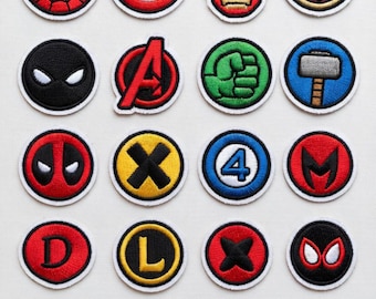 Superhero Embroidered Patches, Comic Iron On Badges for Jackets, Backpacks