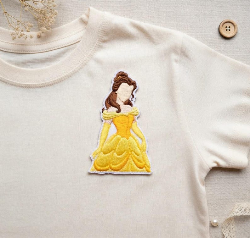 Disney Princess Embroidered Patch Set, Snow White Belle Ariel Aurora, Jacket Backpack Gifts For Kids image 3