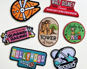 Disney World Hollywood Studios Tower of Terror Millennium Falcon, Embroidered Iron On Patch