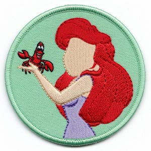 Disney-prinses geborduurde patches, Elsa Ariel Rapunzel Moana Belle Mulan, cadeau kinderkledingtassen afbeelding 4