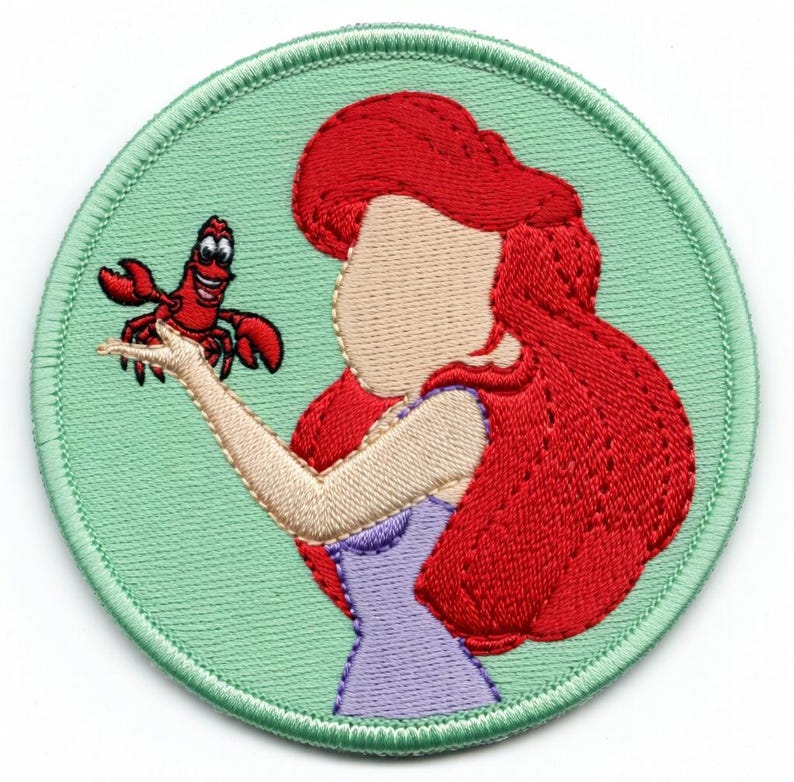 Disney-prinses geborduurde patches, Elsa Ariel Rapunzel Moana Belle Mulan, cadeau kinderkledingtassen afbeelding 4