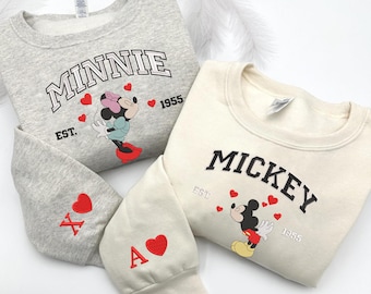 Couple Mouse Embroidered Sweatshirts, Magical Land Valentine Hoodie