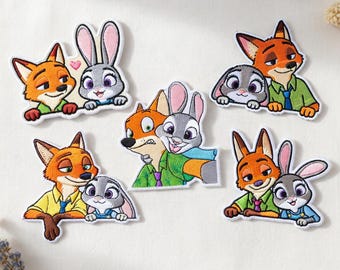Pixar Zootopia Embroidered Iron Patch - Judy Hopps Nick Wilde Patch For Disney Fans Gift