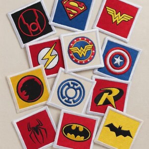 Marvel Superhero Logo Embroidered Patches, Iron On Badges for Jackets, Backpacks