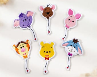 くまのプーさんフレンズ バルーン刺繍ワッペン – アイロン接着アップリケセット