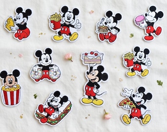 ディズニー ミッキーマウス スナック 刺繍ワッペン、子供用シャツ、バッグ、ジャケット用ワッペン