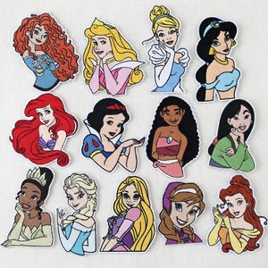 Disney Princess Embroidered Patches, Ariel Aurora Cinderella Jasmine, Kids Patch for Bags Hats Girls Gift