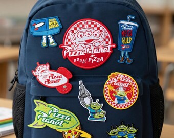 Toy Story Embroidered Patches – Pixar Pizza Planet Iron-On Applique Set
