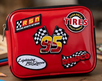 Disney Lightning McQueen 95 Embroidered Patch, Disney Cars Dinoco RSN
