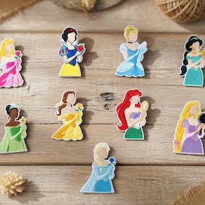 Disney Princess Patches, Cinderella Elsa Snow White Aurora Jasmine Rapunzel Ariel Belle Merida - Backpack Jacket Hat Patch