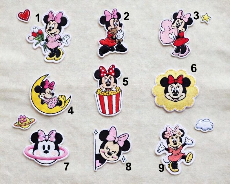Disney Minnie Mouse-patches, kinderpatch voor shirttasjas afbeelding 11