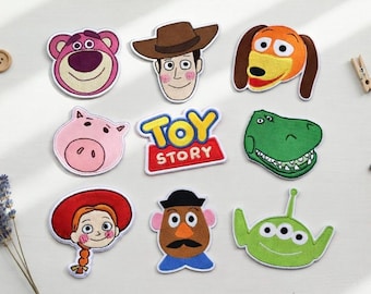 ディズニー トイ・ストーリー 刺繍ワッペン – ウッディ、ジェシー、レックス、エイリアン – アイロン接着式ギフトワッペン