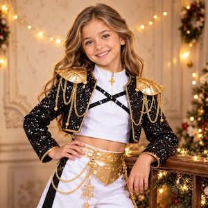 gold dress up for school Kids length:MINI