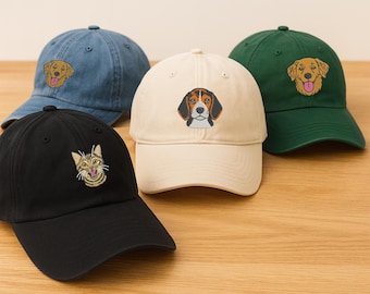Gorra bordada personalizada para perro, gorra de béisbol personalizada para dueño de mascota, gorras con foto bordada, gorras para gato, gorra para mamá/papá, tallas para adultos.