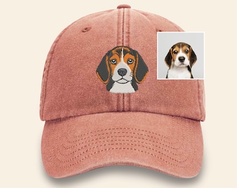 Embroidered Custom Dog Hat, Personalized Cat Hat, Vintage Baseball Cap, Custom Pet Face Embroidery Hat, Dog Mom Dad Hat, Pet Lovers Gifts