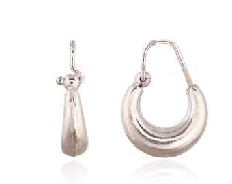 Handcrafted Sterling Silver Hoop Earrings | Boho Minimalist Design | Lightweight Daily Wear Jewelry for Women